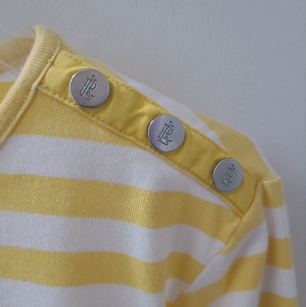 Lauren Ralph Lauren Riviera Stripe Snap-Trim Long Sleeve Slim Cotton Shirt XL - Picture 6 of 13